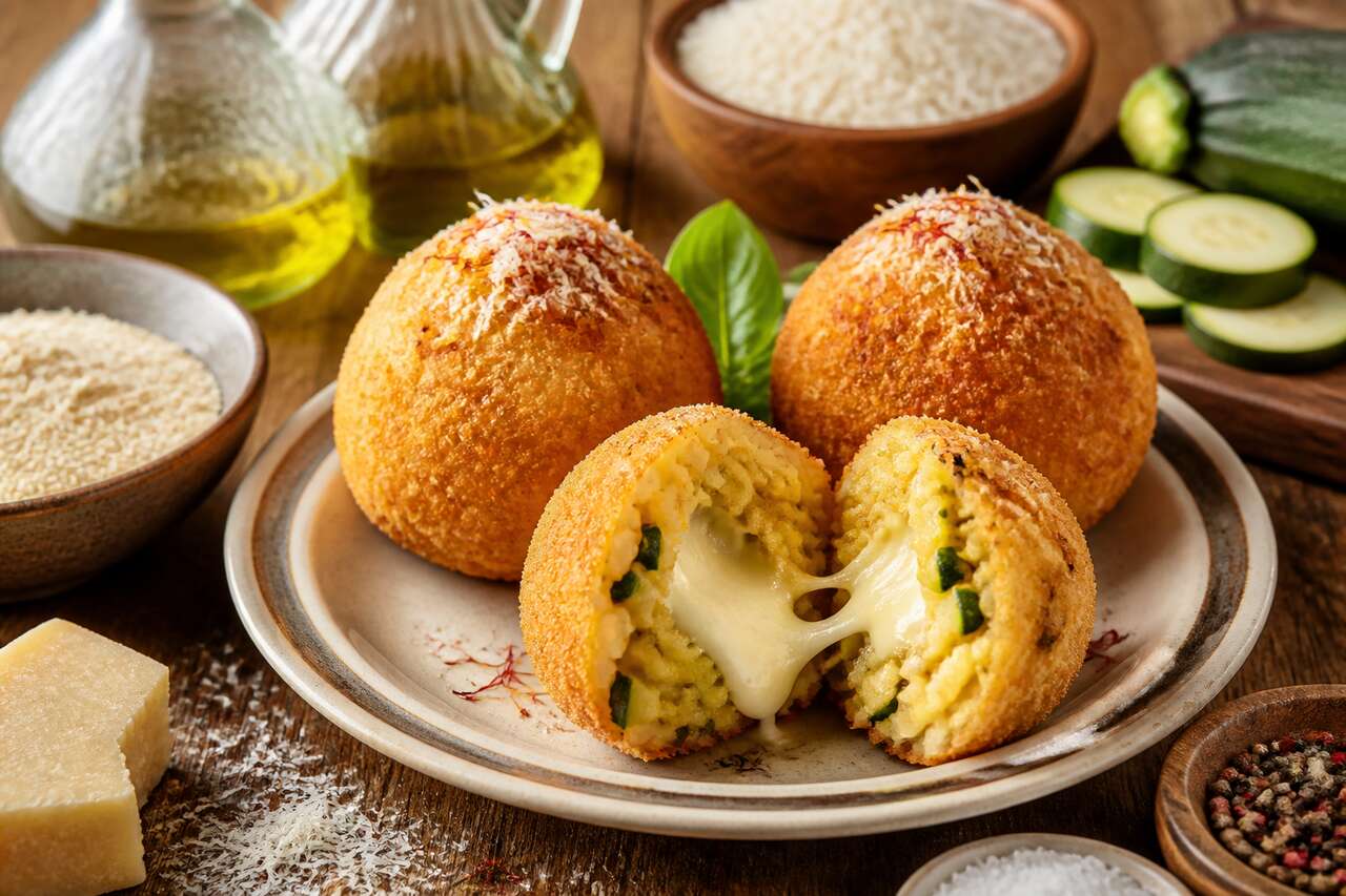 Recette arancini courgettes et mozzarella