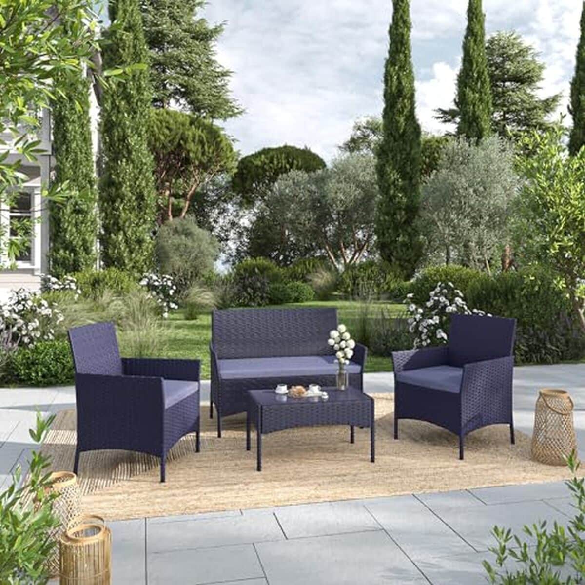 Test : salon de jardin Imora en résine tressée noir