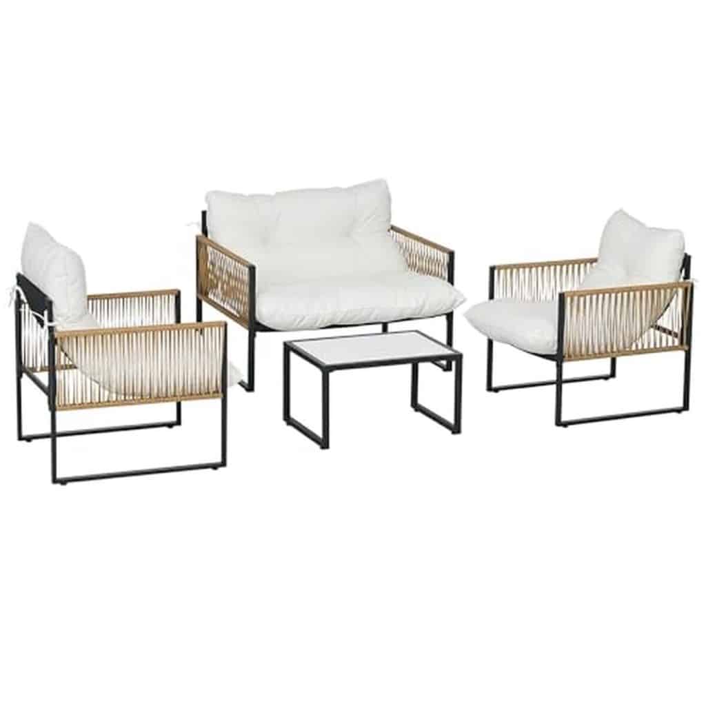 Test salon jardin Outsunny 4 pièces : confort et élégance