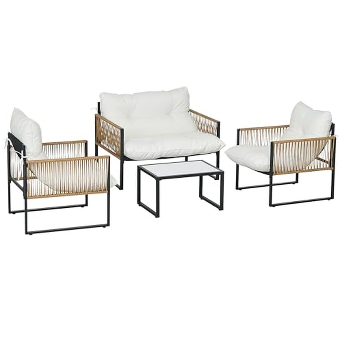 Test salon jardin Outsunny 4 pièces : confort et élégance